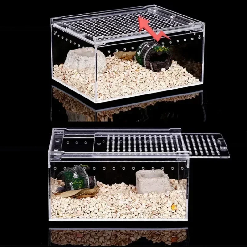 Reptile Habitat Acrylic Breeding Box Transparent Acrylic Leak-proof Cage Spider Lizard Snake Scorpion Habitat Insect Feeding Box