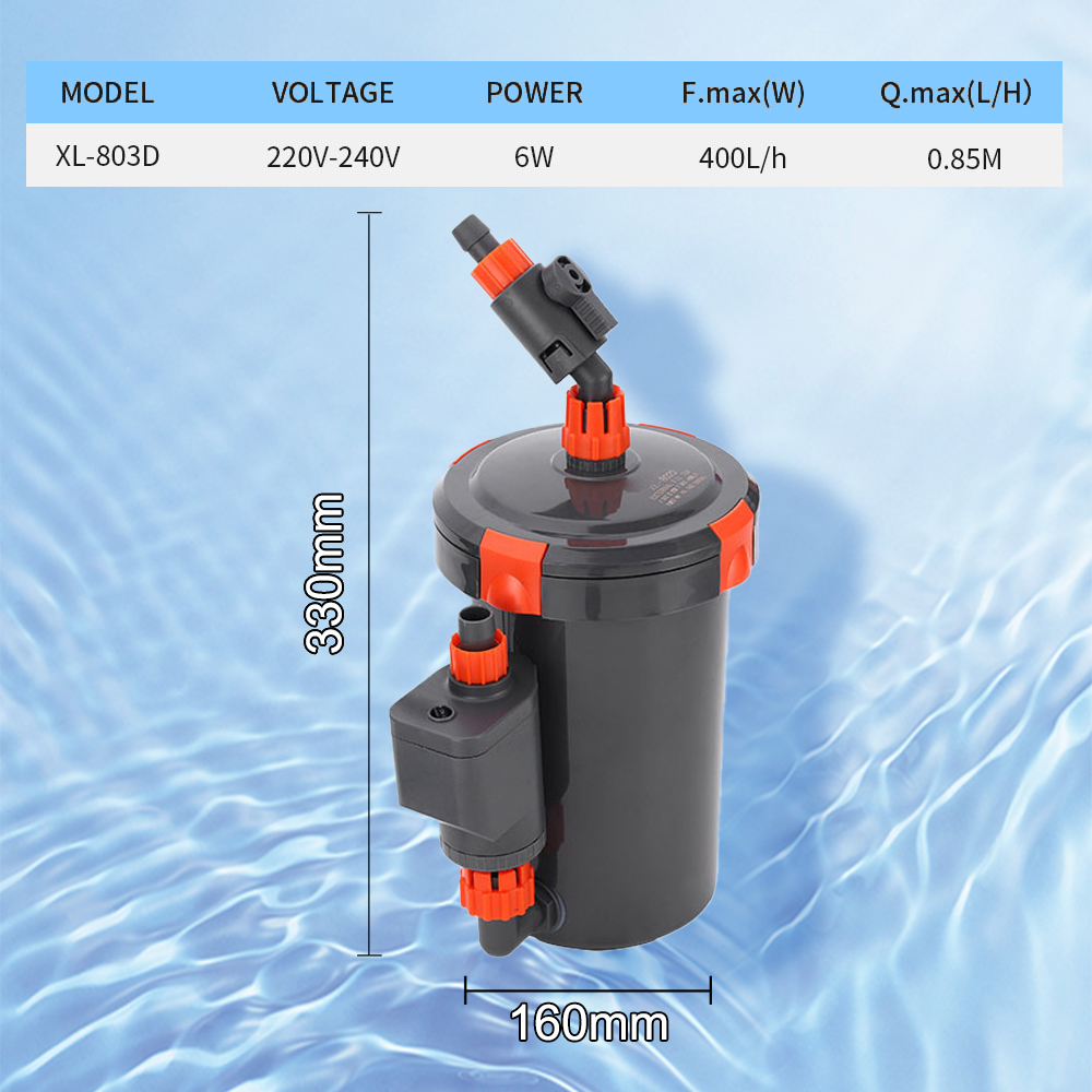 Aquarium Filter Ultra-quiet External Aquarium Water Pump Filter Barrel Fish Tank Filtro Aquario 220-240V European Plug