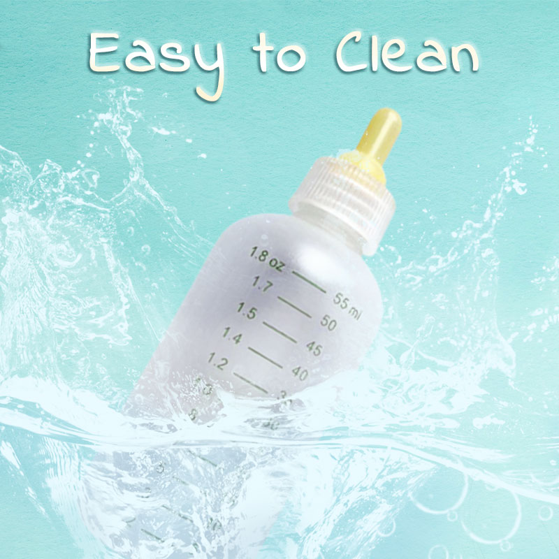 free shipping MySudui Silicone Soft Nipple Feeding Bottle Newborn Pet Feed Water Bite Resistant for Kitten Puppy Odorless with Scale