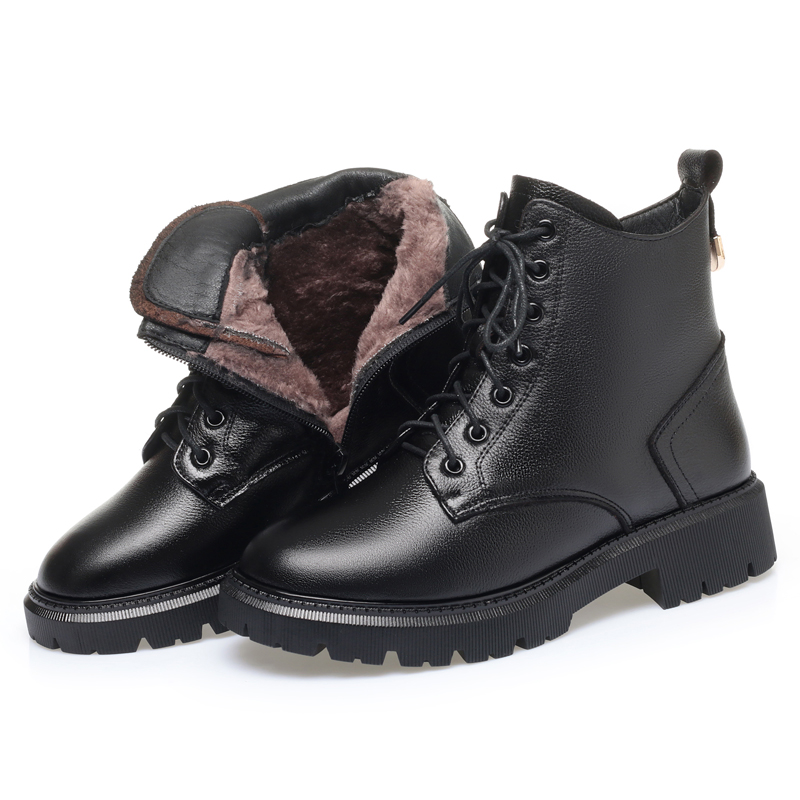 AIYUQI Women's Winter Boots Large Size 2024 New Genuine Leather Non-slip Women's Snow Boots Natural Wool Warm Women's Ankle Boot