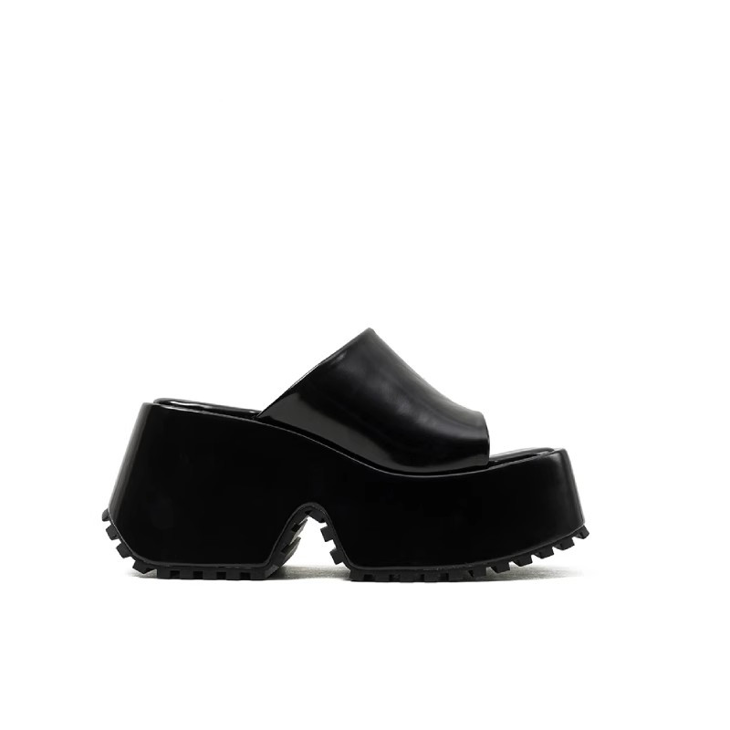 Denim Thick Sole Summer Women Slippers Modern Flat With Height Increasing Leisure Casual Outside Platform Super High Heel Shoes