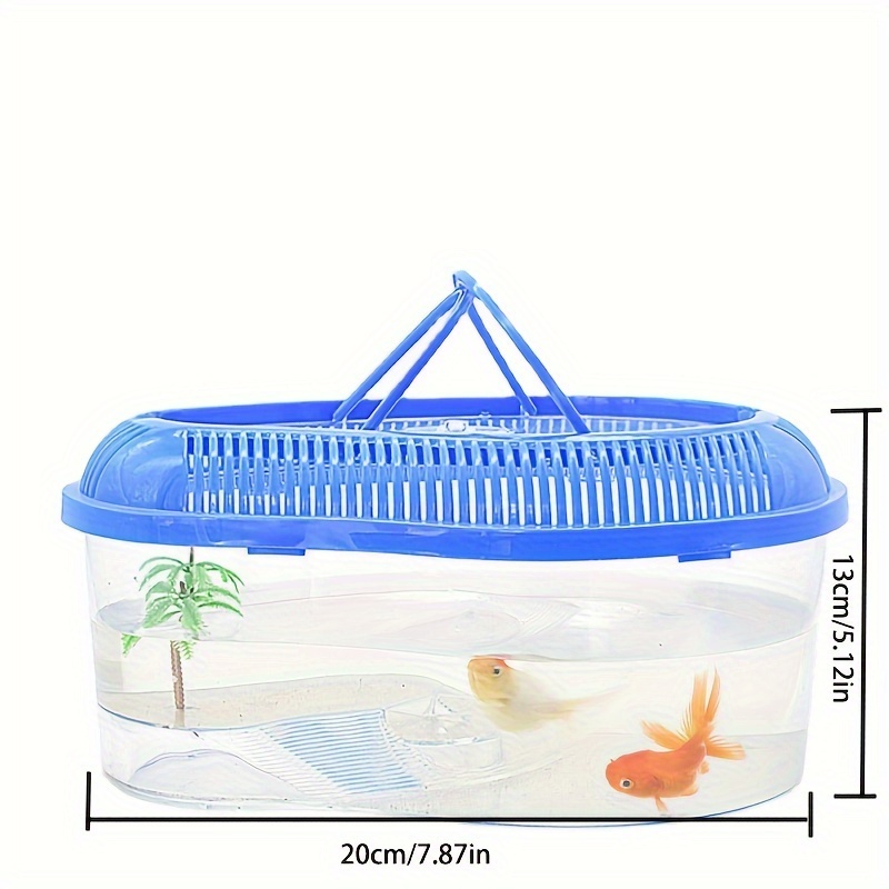 1PC Turtle Tank Plastic Transparent Belt Sun Drying Table, Household Ecological Tank, Turtle Outdoor Portable Breeding Box