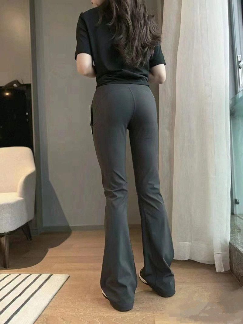 2025--Yoga pants Women's high-waisted flared pants pocket sports fitness running yoga wide leg pants
