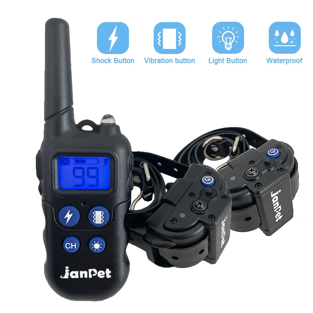 2000M Remote Control Dog Training Collar Walkie-Talkie Bark Collar Rechargeable Waterproof Shock Collar for Small Large Dogs