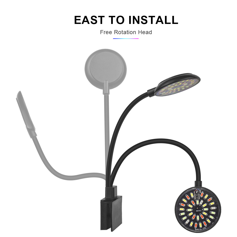 4W\7W USB Fish Tank Clip Lamp Decorate Led Full Spectrum Control Lamp Algae Lamp Ornamental Small Tank Lighting