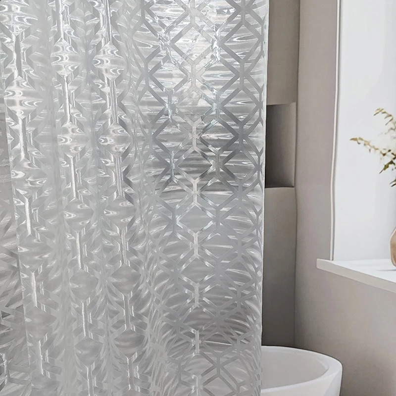 2024 Bathroom Cover 180X200 Waterproof Mildew Waterproof Bathroom Shower Cover Diamond 3D Color Window Cover Bathroom Cover 240903