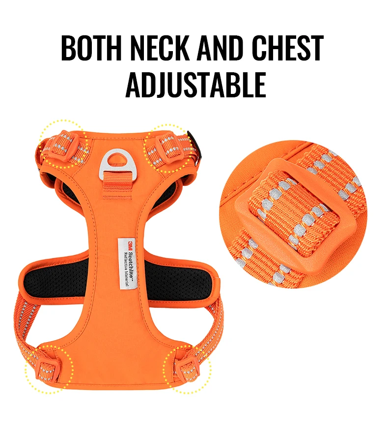 Winhyepet Dog Harness Vest Pet Reflectiv Light Nylon Training Padding Dog service Protective Clothes For Small Meduim Large