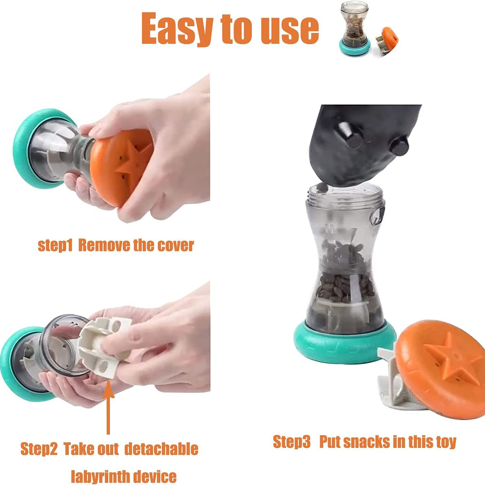 Interactive Food Dispensing Toy for Pet Training, Treat Dispensing, Cat and Dog, Automatic Feeding