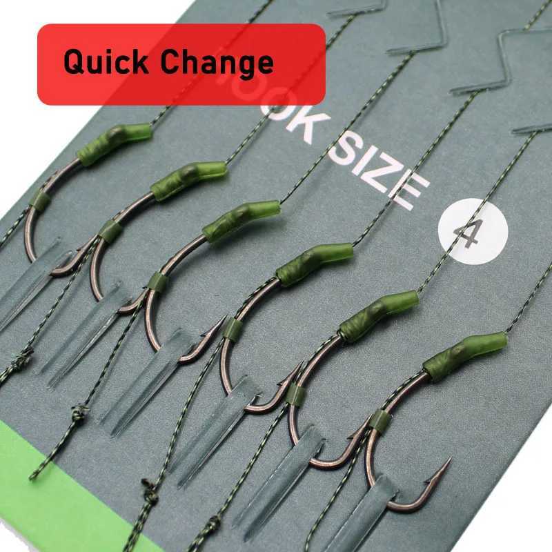 6 pieces of Carp fishing gear ready-made Carp hook size 2#4#6#8 fishing gear equipment accessories PescaW240903
