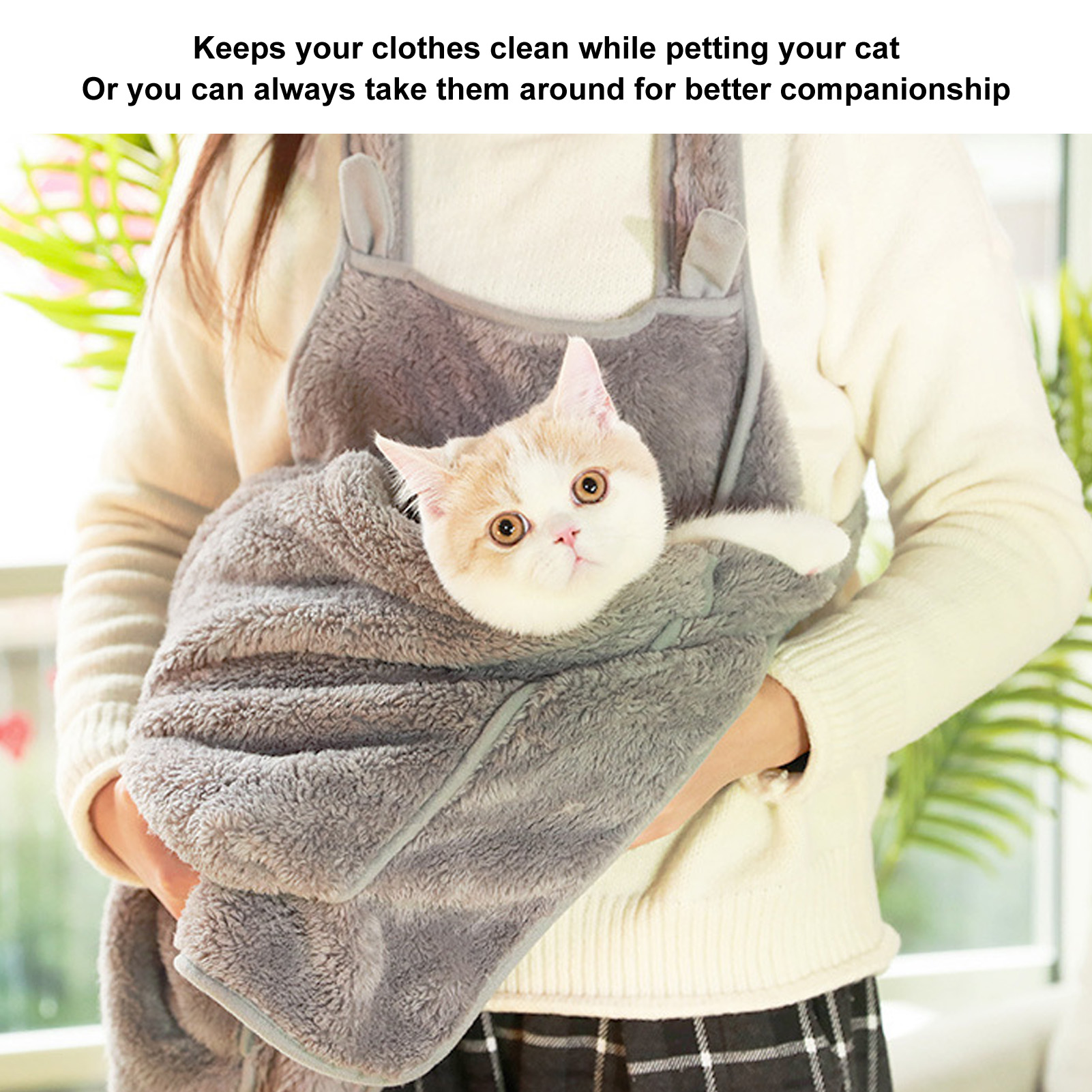 Adjustable Breathable Cat Carrier Apron, Soft and Warm, Portable Kitten Sling, Sleeping Bag for Small Pet