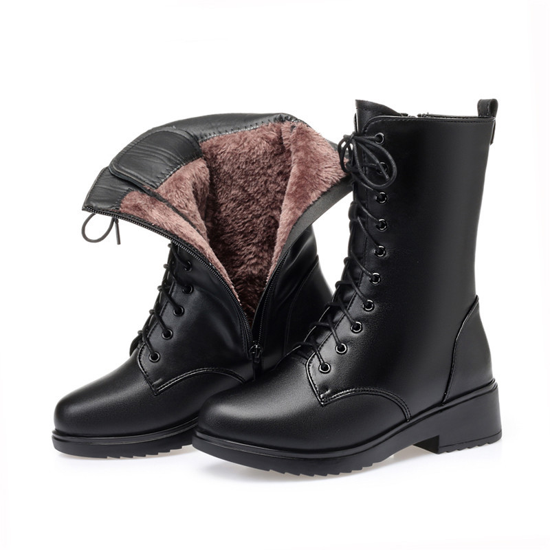AIYUQI 2024 Boots Women Winter Shoes New Genuine Leather Biker Boots Women Large Size Casual Marton Bots Women