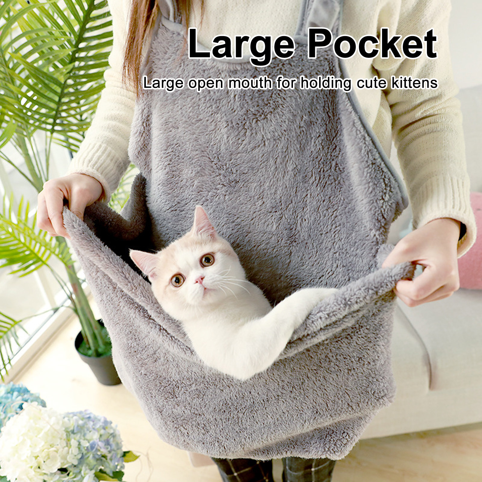 Adjustable Breathable Cat Carrier Apron, Soft and Warm, Portable Kitten Sling, Sleeping Bag for Small Pet