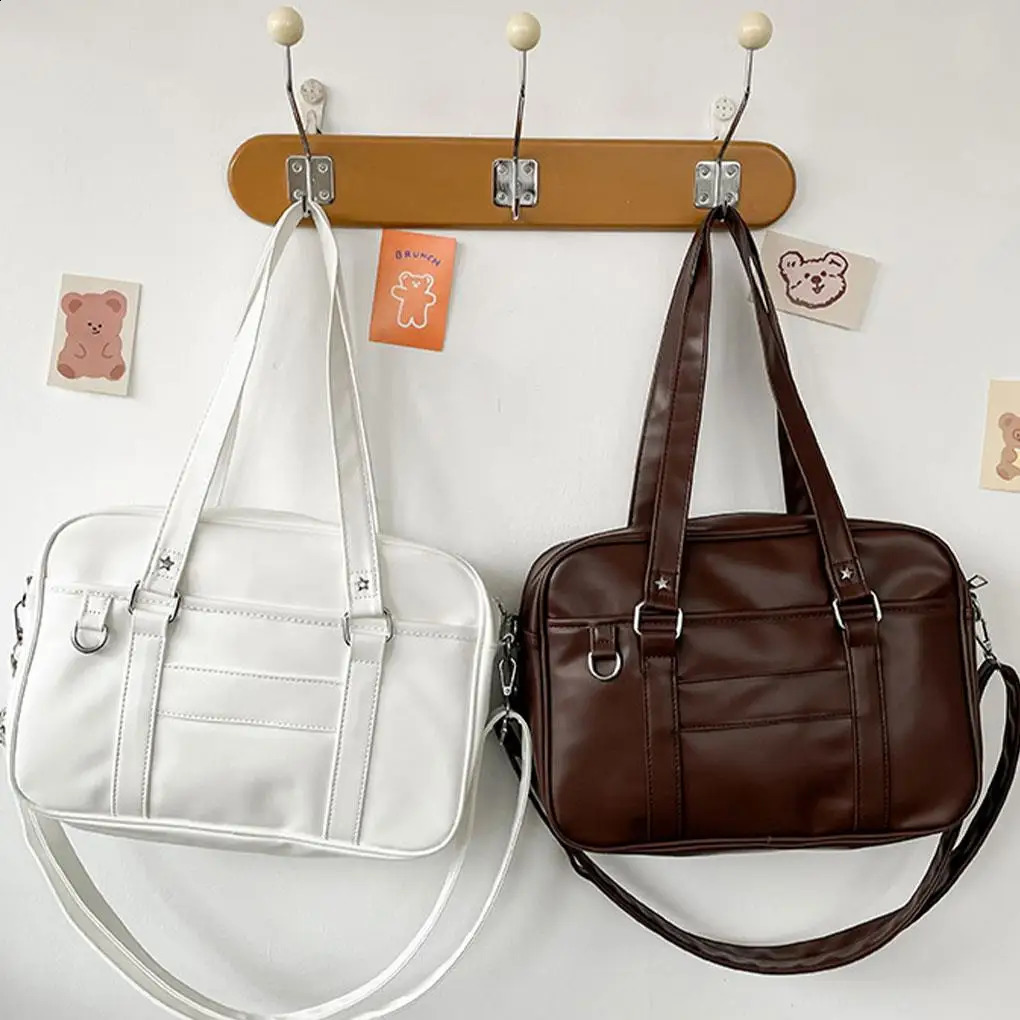 Japanese casual PU shoulder bag for teenagers high school students handbags anime uniforms handbags 240904