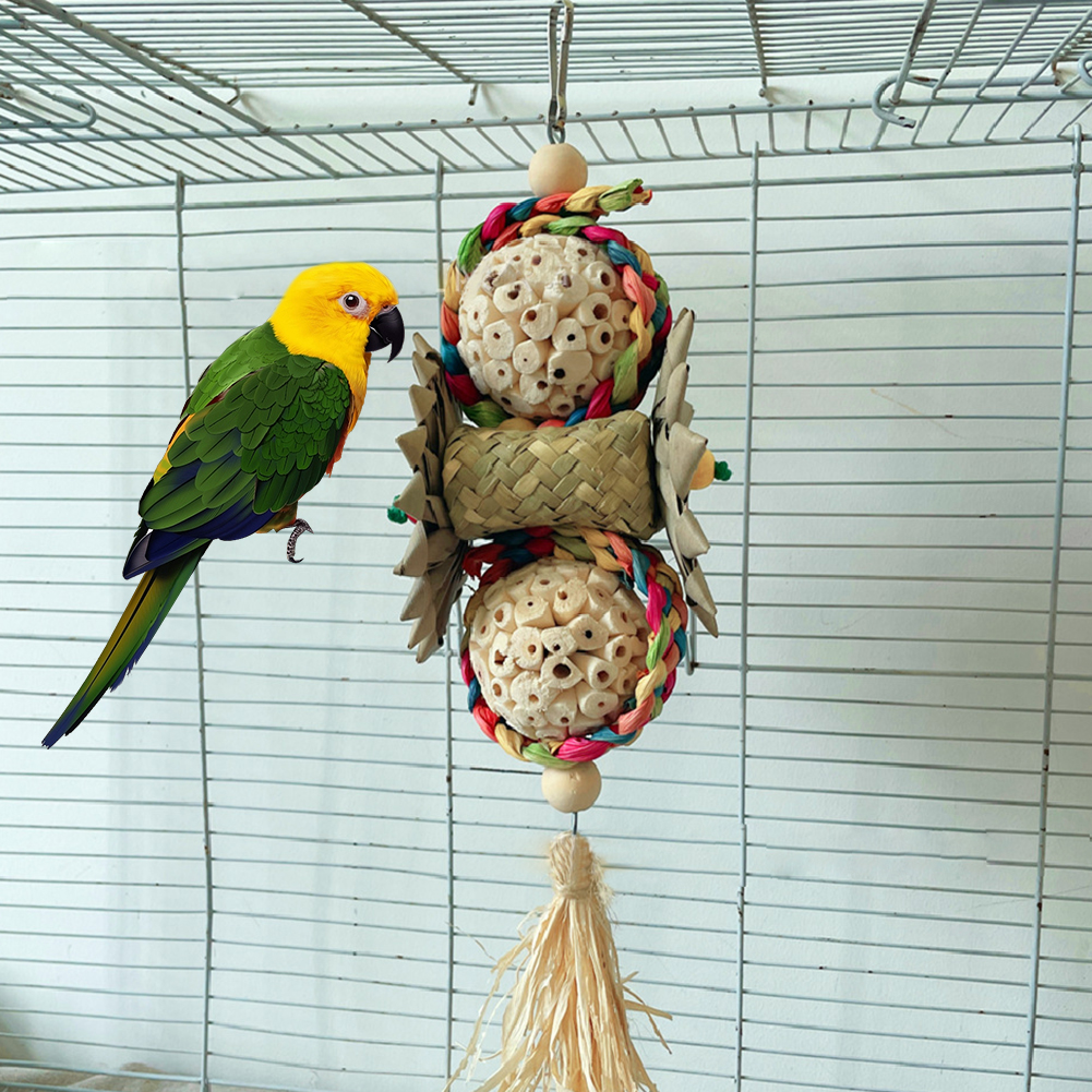 Parrot Toys Bird Chewing Foraging Toys Bird Cage Accessories For Cockatiel Budgies