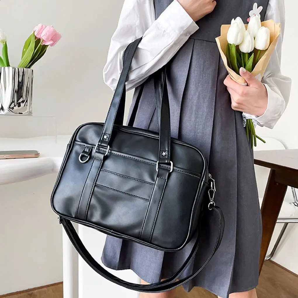 Japanese casual PU shoulder bag for teenagers high school students handbags anime uniforms handbags 240904