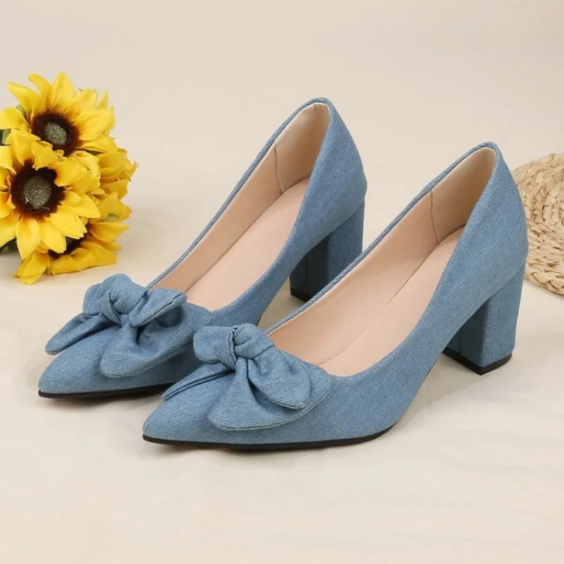 ck Square 2024 Med Heel Platform Women Pumps New Pointed Toe Fashion Ladies Wedding Woman Shoes 35-42 51df