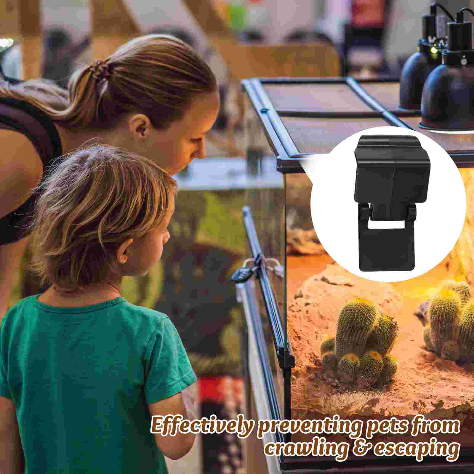 Cylinder Lock Turtle Glass Tank Buckle Reptile Feeding Plastic Latch Pet Terrarium Parts