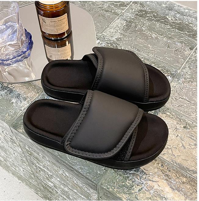 Minimalist Fashion Single Band Slide Sandals Solid Color Women Slippers 2024 Summer New Outdoor Sandy Beach Open Toe Flat Shoes 78a