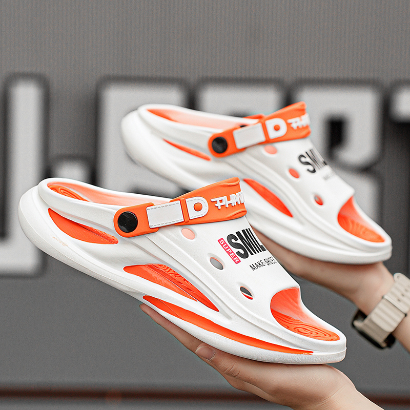 2024 Men's Outdoor Slippers Comfortable Soft Sole Slide Clogs Casual Shoes Men Women Beach Sandals Big Size 46 47 4b7