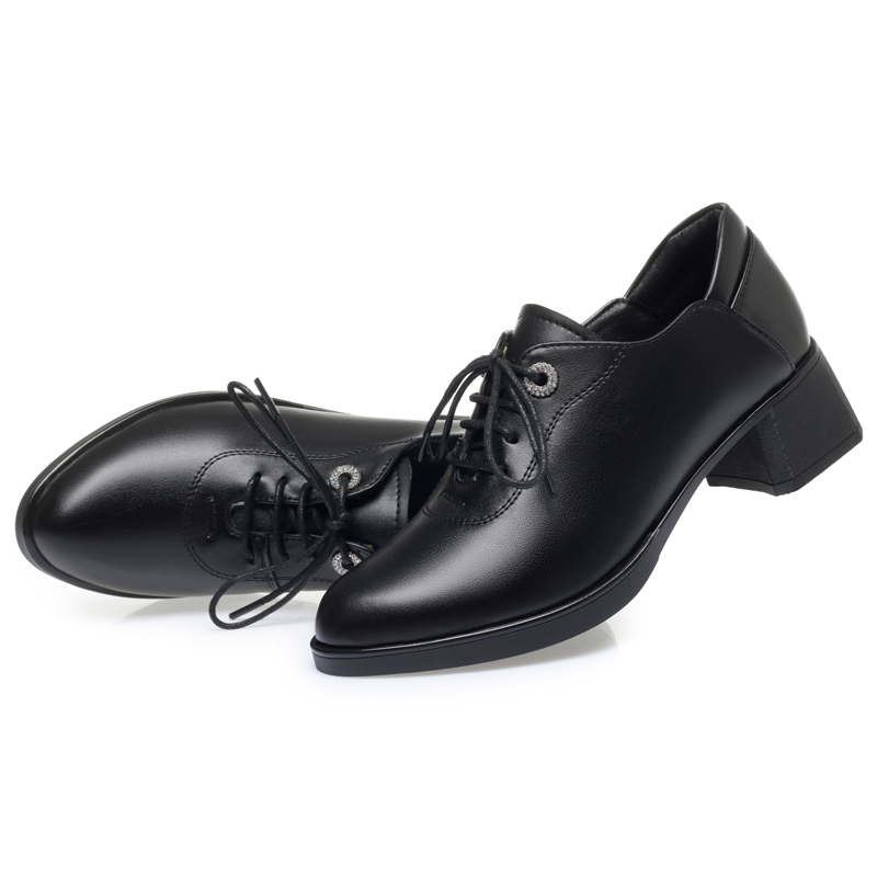 Office AIYUQI Spring 2024 New Large Size Dress Round Toe Lace-up New Business Formal Women Shoes 271a