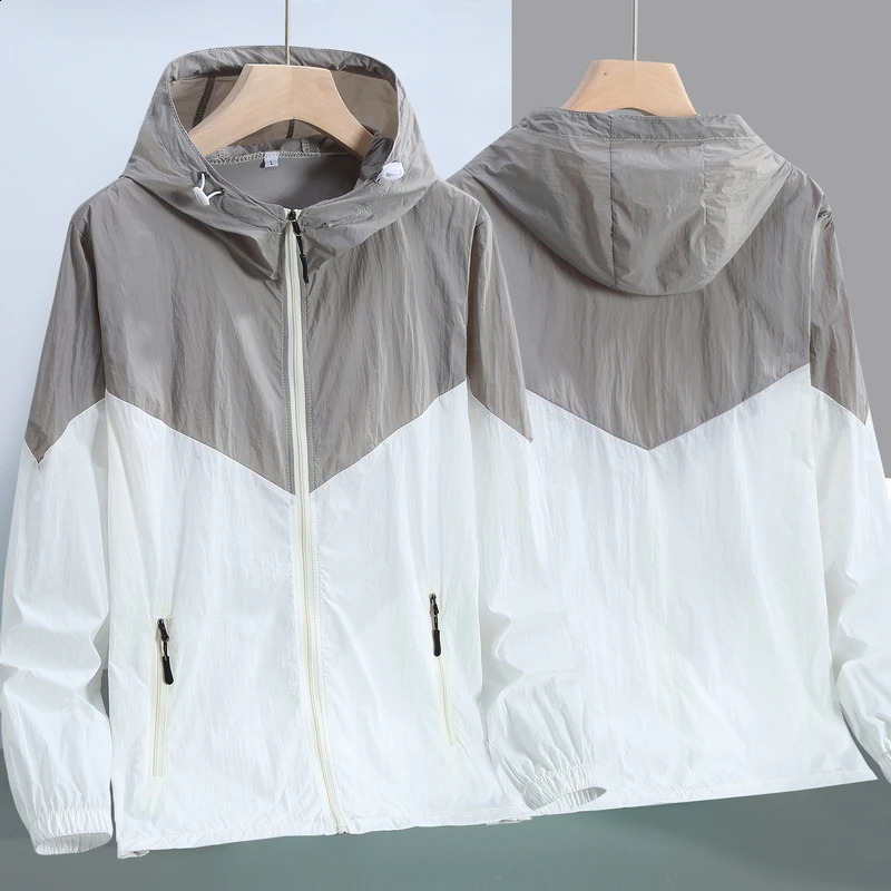 Plus Size S-7XL Mens Summer Jacket Hooded 2024 Fashionable Waterproof Mens Windproof Ultra Thin Breathable Sunscreen Jacket 240902