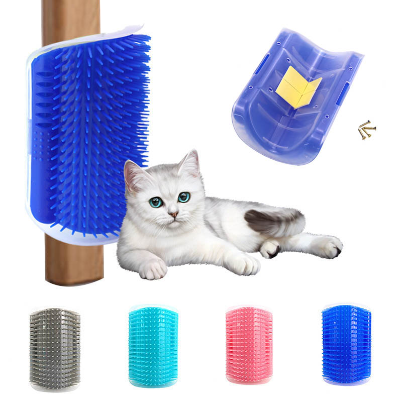Cats Brush Corner Scratcher Rubbing Cat Massage Self Groomer With Catnip pet hair remover brush cat dog grooming comb Pet Supply