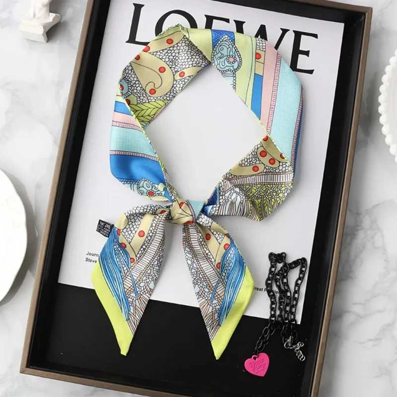 2024 Korean Fashion New Womens Twill Decorative Ribbon Small Scarf Binding Bag Handle Ribbon Hair Band Small Scarf Headband Y240903
