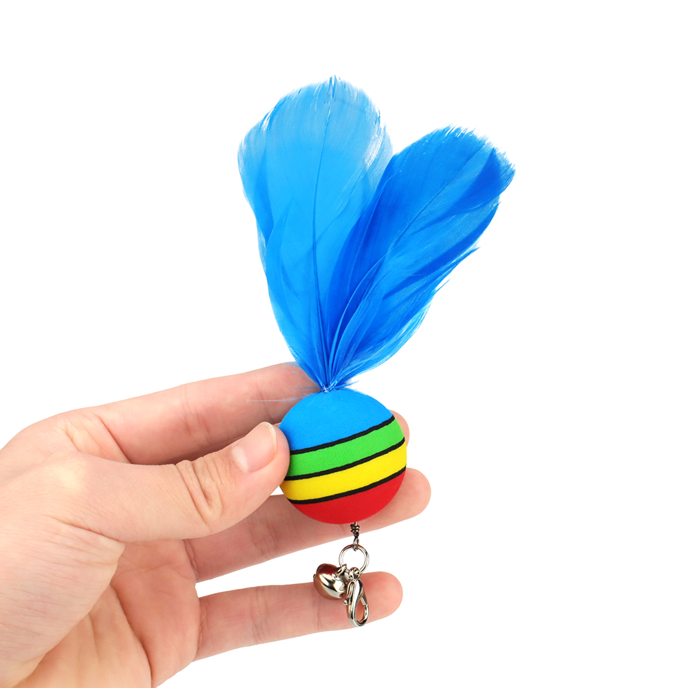 Funny Cat Stick Replacement Head Accessories Feather Colorful Leaves Ball Lovely Cats Play Pet Toy