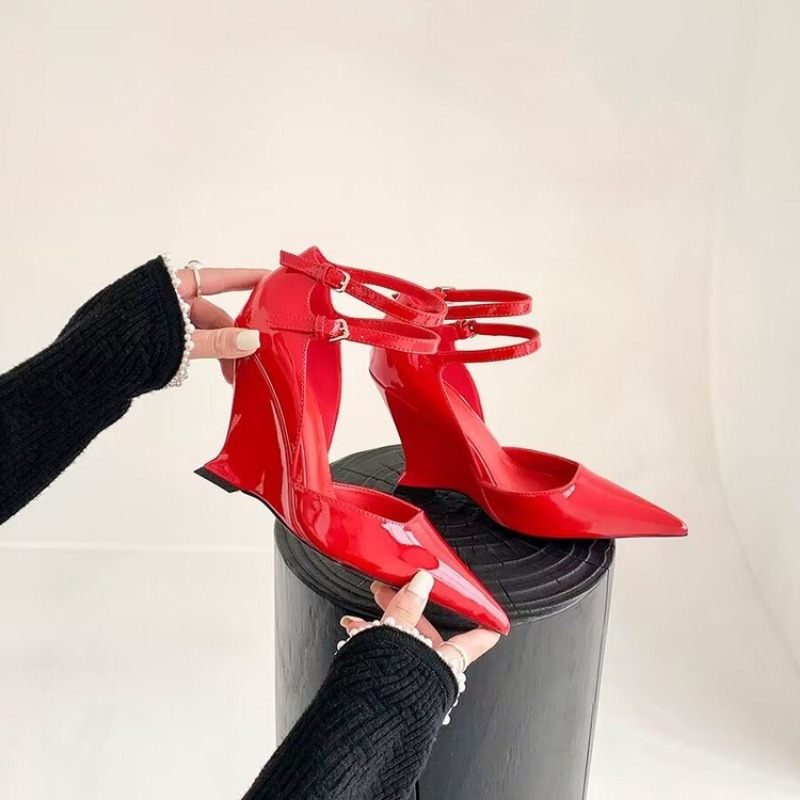 Women Sexy Pointed Toe High Heels Wedges Sandals 2024 Designer Summer New Dress Party Shoes Brand Pumps Femme atillas ad2b