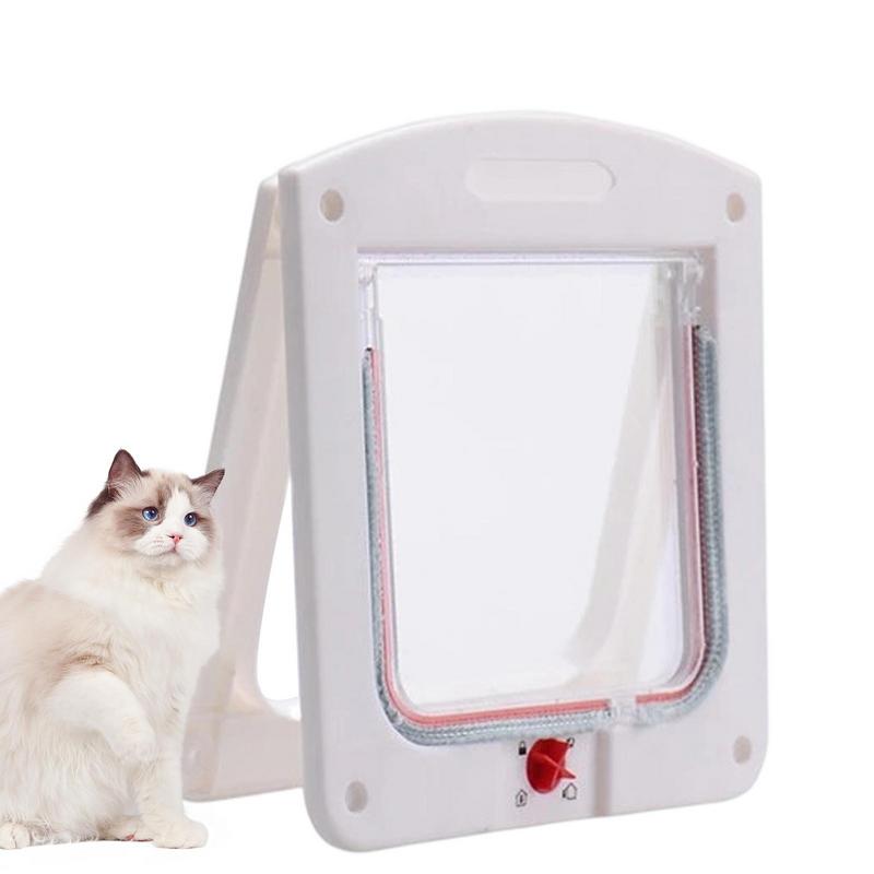 Pet Door 4 Way Locking Large Dog Cat Door Flap Install in Interior and Exterior Doors Weatherproof Pet Door for Wooden PVC Door