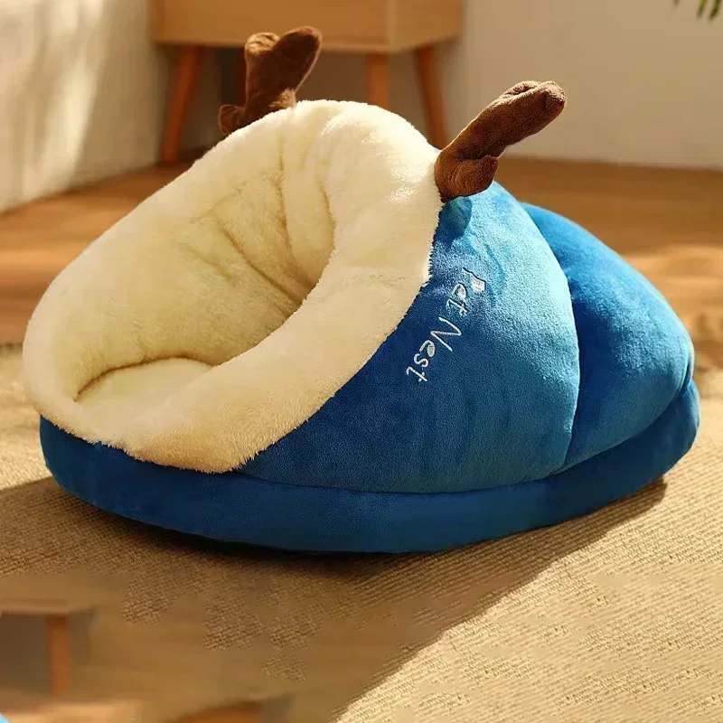 Cat Bed Sofa Winter Warm Pet Sleeping Cushion Slippers Shape Pet Sleeping Bed Soft Cat Nest Kennel Foldable Puppy Bed Mat 강아지집