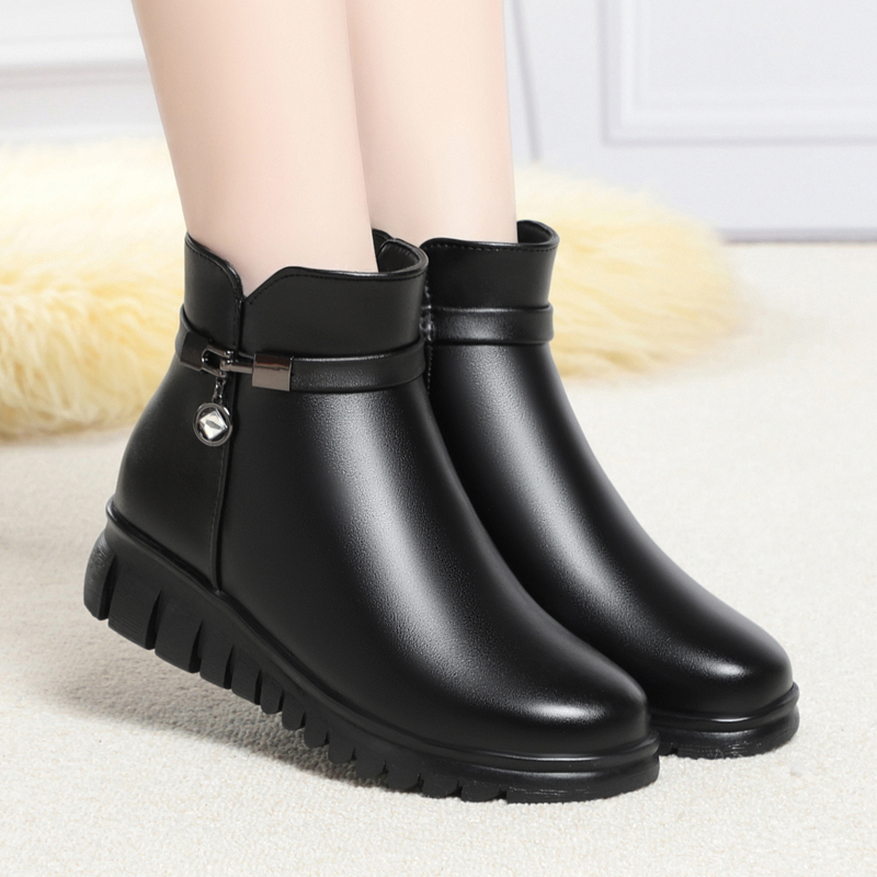 AIYUQI Women's Winter Boots 2024 New Large Size Mom Boots Flat Non-Slip Women's Snow Boots