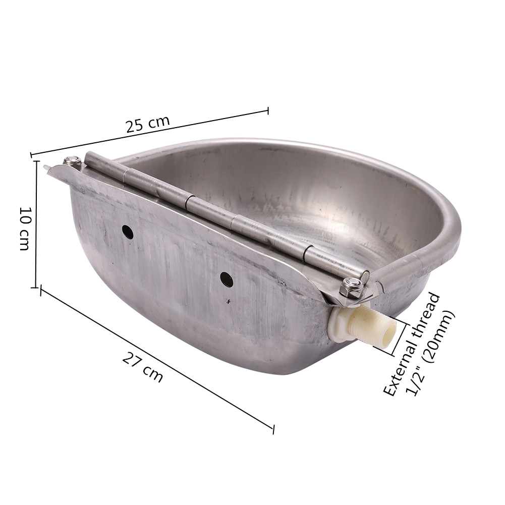 304 Stainless Steel Water Trough Horses Goats Sheep Pig Float Bowl Automatic Waterer Dog Drinking Bowl Cattle Tool Bull Acces