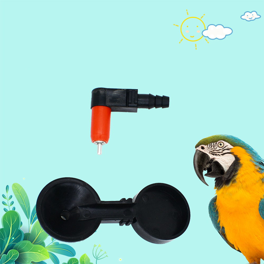 Automatic Bird Drinker Drinking Device For Parakeet Water Container With 3-way Pipe Water Receiving Tray Bird Cage Accessories