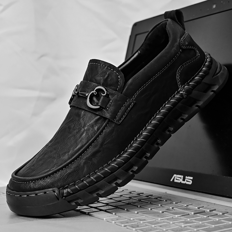 Quality Genuine Leather Men Shoes Design Breathable Leather Men Loafers Slip On Summer Shoes Men Flats Comfty Driving Shoe