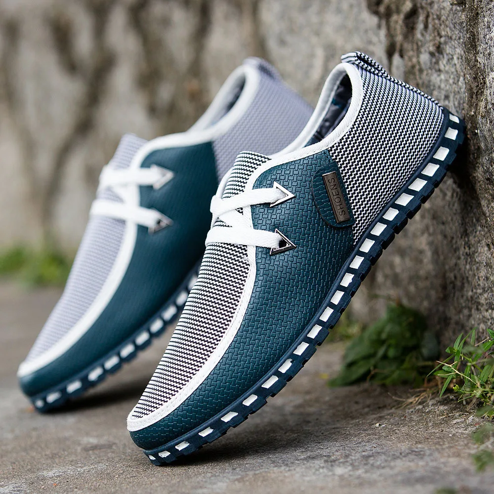 Splicing Men Casual Leather Shoes Fashion Comfortable Business Male Shoe Summer Spring Light Plus Size Footwear New Man Sneakers 37c8