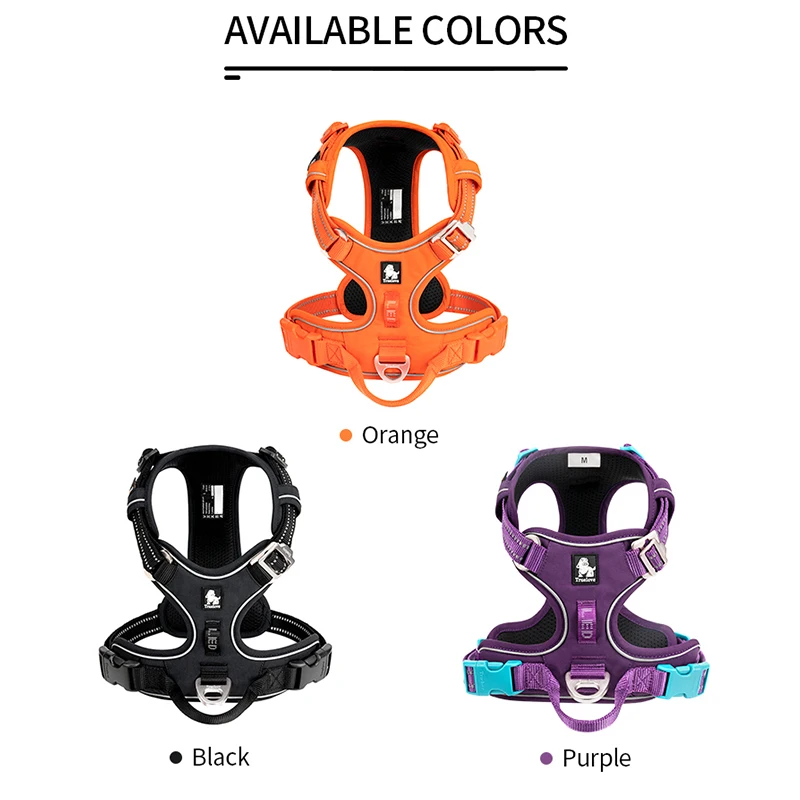 Winhyepet Dog Harness Vest Pet Reflectiv Light Nylon Training Padding Dog service Protective Clothes For Small Meduim Large