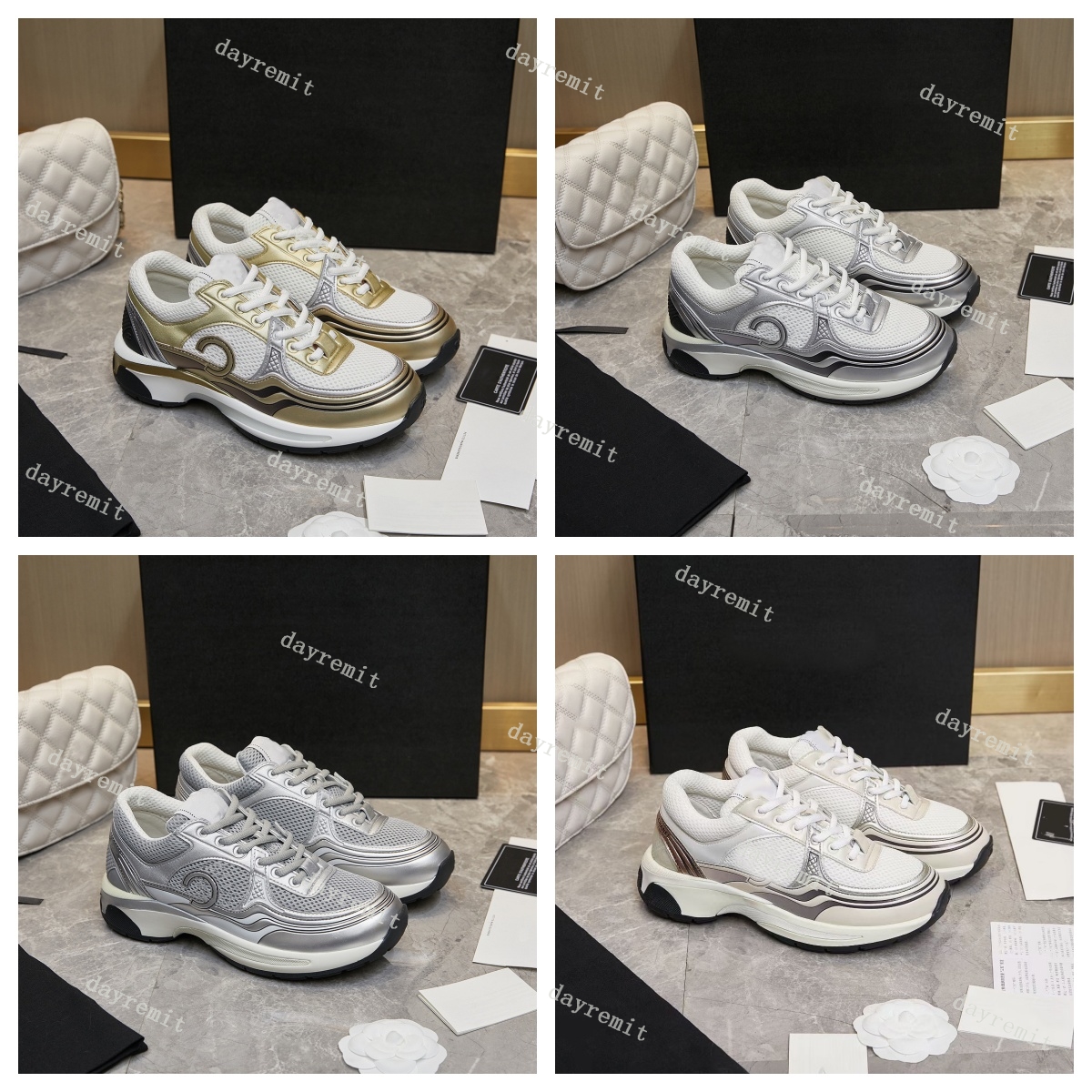 Designers Sneakers Men Trainers Reflective Shoes Women Sneaker Vintage Trainer Leather Shoes Platform Sneakers Lace-up Print Shoe