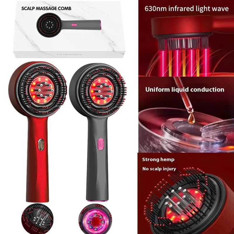 Electric Microcurrent Massage Comb Portable Hair Follicles Comb Scalp Oil Applicator Head Massager Hair Growth Anti Loss Care Y240902