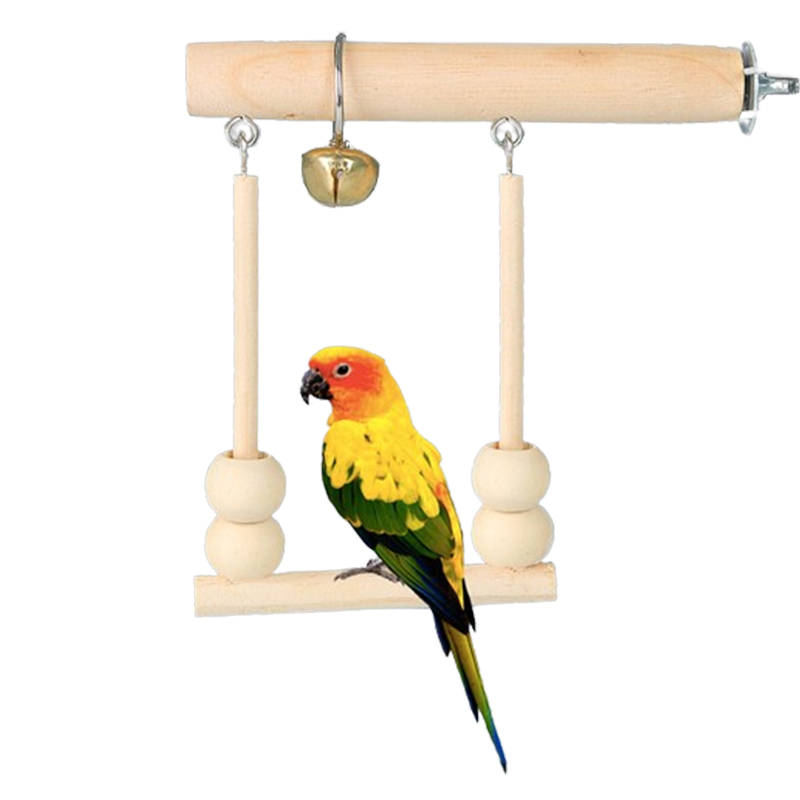 Bird Swing Toys Wooden Parrot Perch Stand Playstand Exercise Climbing Playstand Hanging Ladder Bridge Pet Parrot Hammock