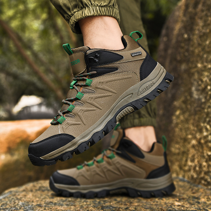 Men's Hiking Shoes Outdoor Spring and Autumn Oversized Hiking Shoes High Top Travel Shoes Anti Slip Running City Sports Shoes,