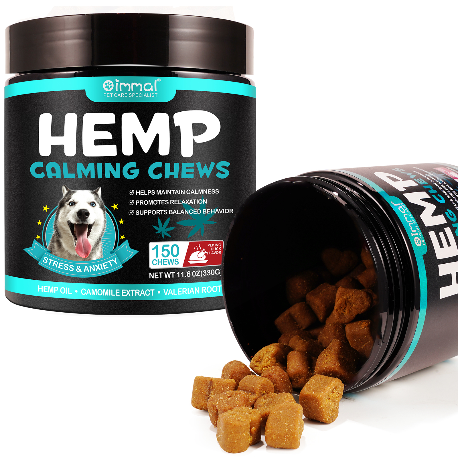 OIMMAI private label custom organic keep your pet calm dog pet food treats chews snacks,chicken duck flavor pet snacks