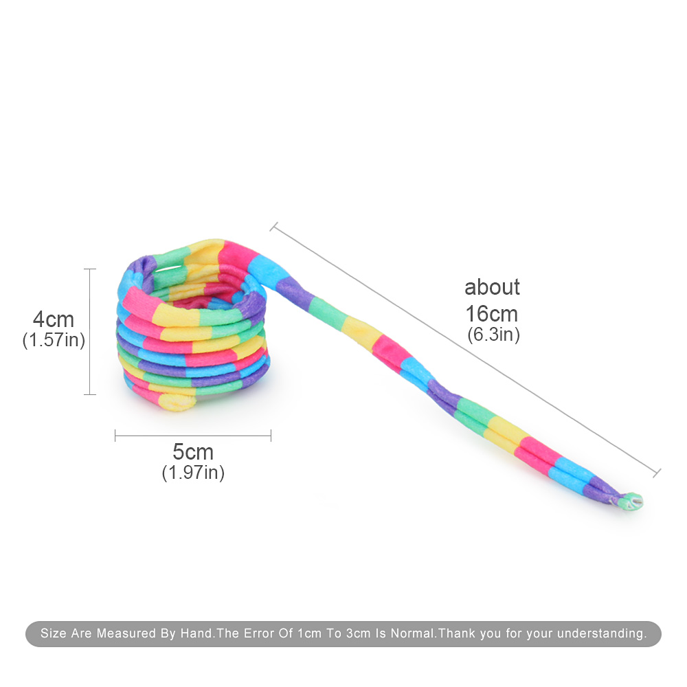 3pcs Rainbow Coloured Spring Cat Toy Cute Pet Plush Fabric Toys For Kitten