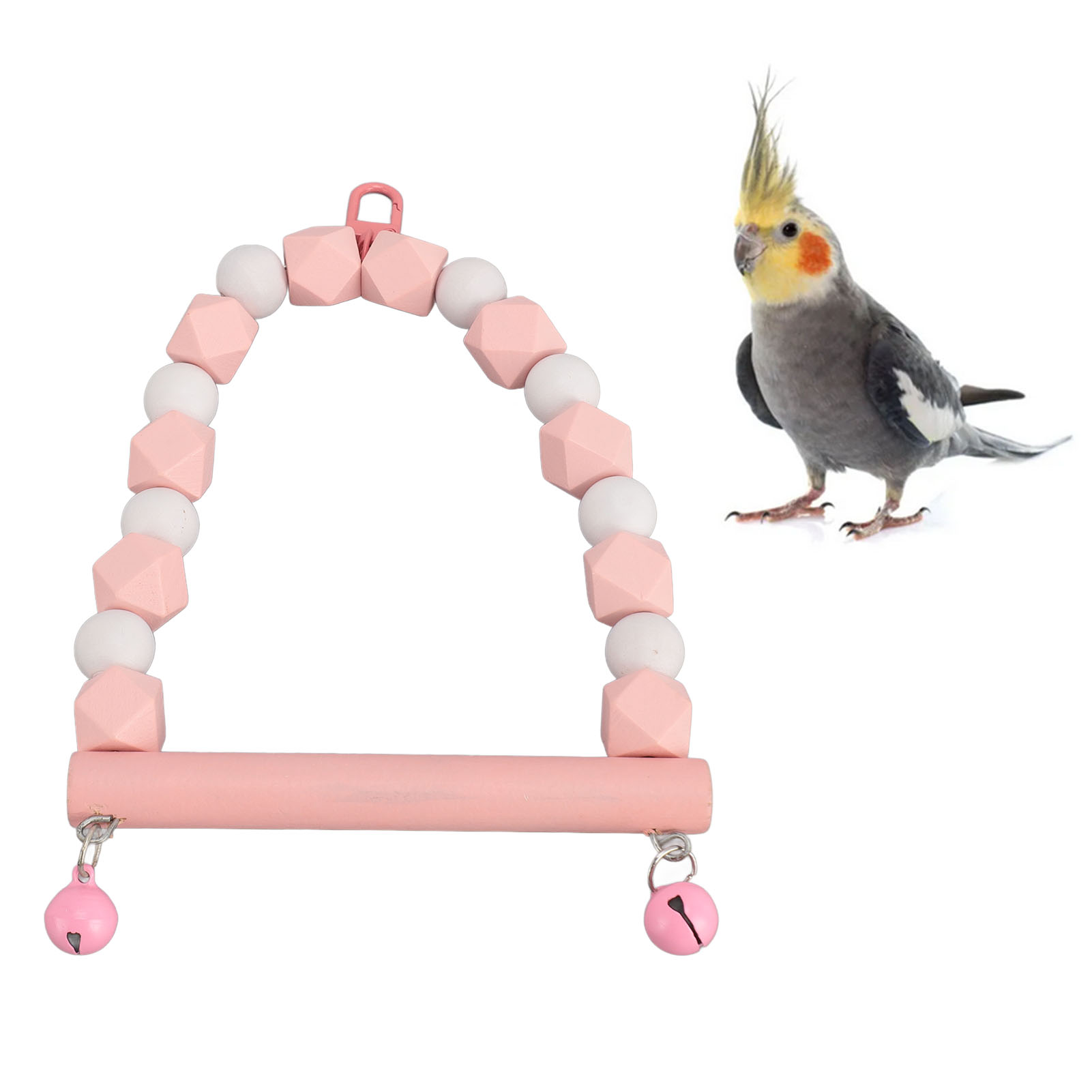 Wooden Bird Swing Perch Toy, Hanging Parrot Swing, Standing Toy, Claws Grinding, Anxiety Reduction