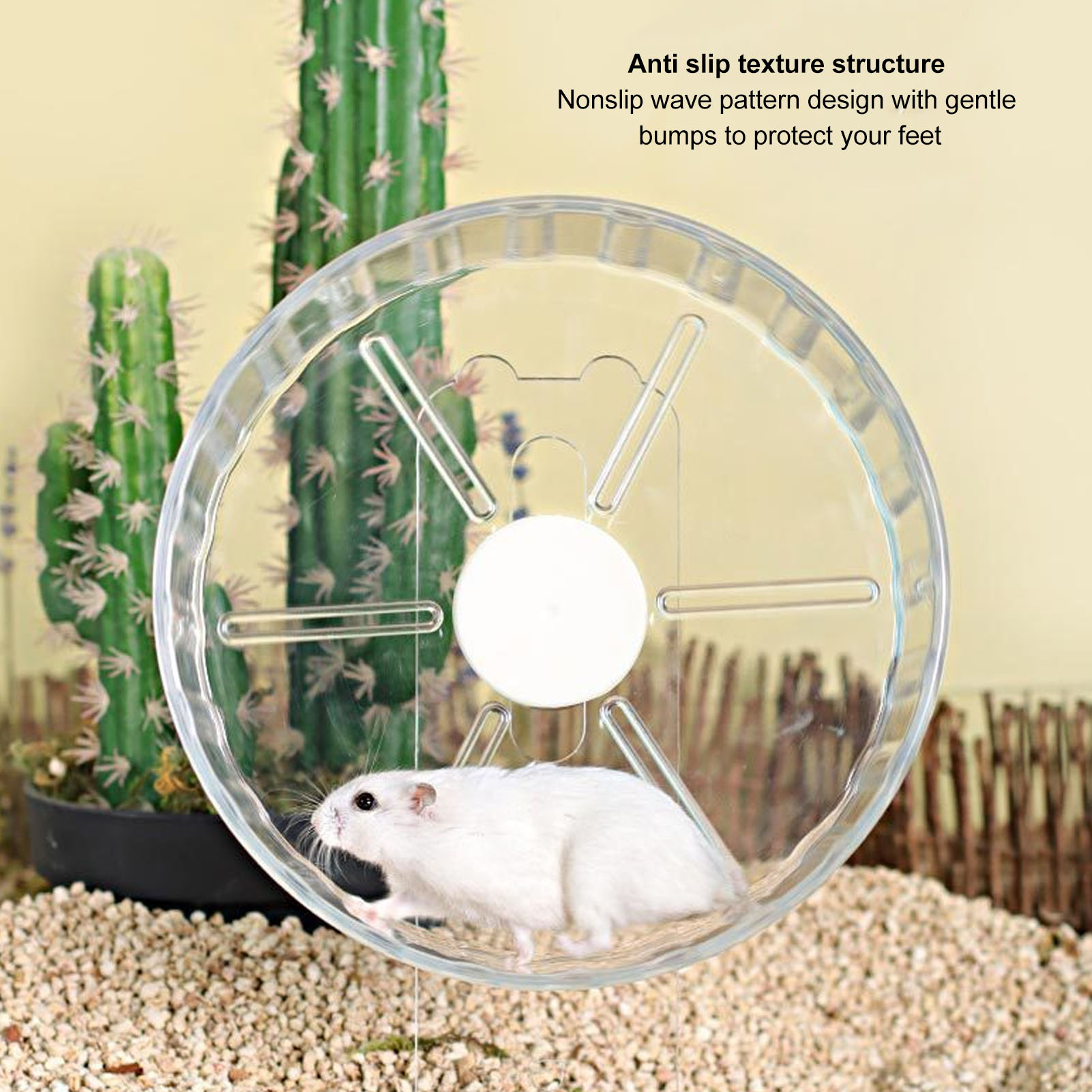 Hamster Cage Wheel Hamster Exercise Wheel Acrylic Transparent Prevent Slip Versatile Easy To Clean with Stand for Hamster Cage