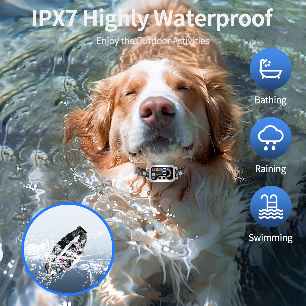 Dog Bark Collar,Rechargeable Smart Barking Collar, Anti Bark Training Collar with Adjustable Sensitivity Beep Vibration Shock