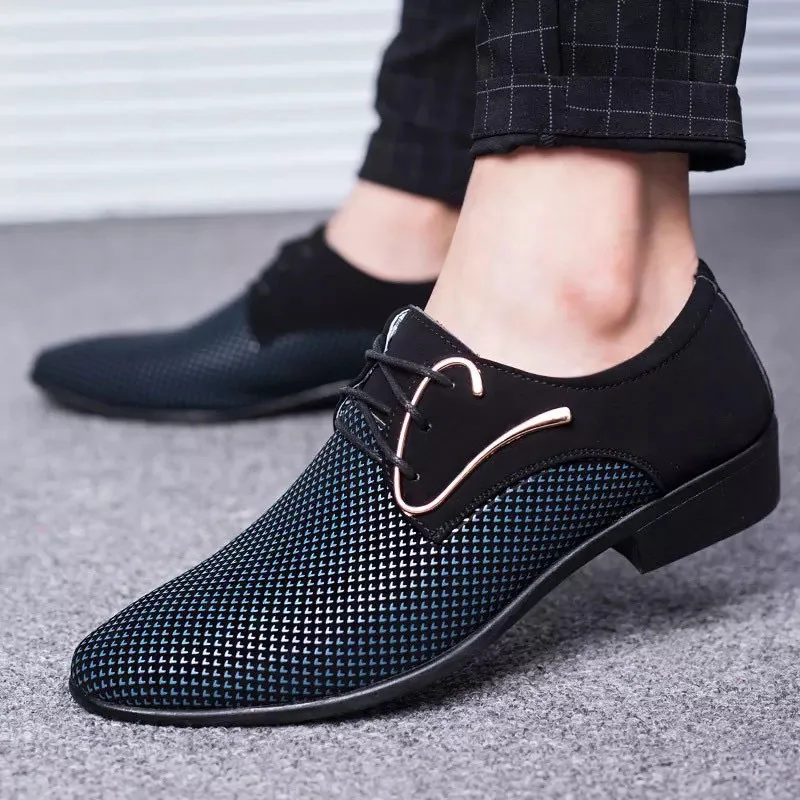 Mens Concise Men's Business Dress Pointy Plaid Black Formal Wedding Shoes New New Working Atos Para Quality Hombres 0337