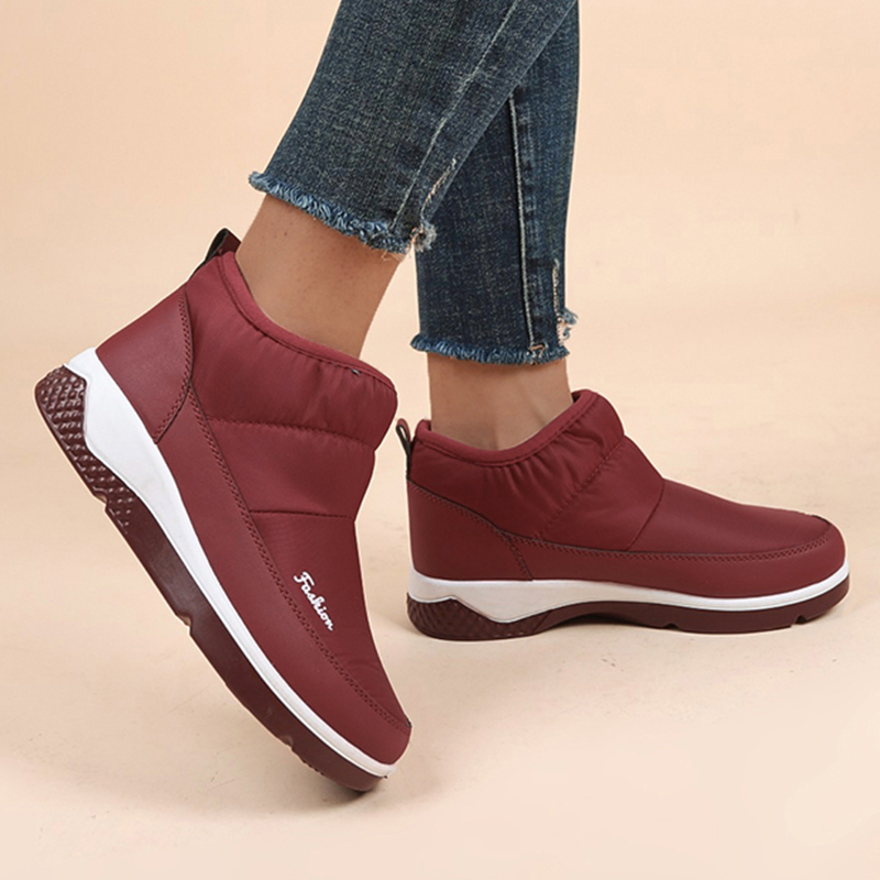 Lucyever Thicken Long Plush Winter Ankle Women On Waterproof Snow Boots Woman Anti Slip Platform Cotton Padded Shoes