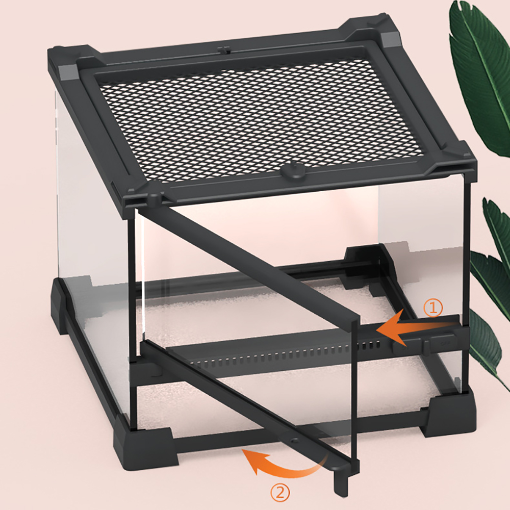 Tempered Glass Rainforest Breeding Box Amphibious Climbing Pet Lizard Turtle Ecological Landscape Breeding Box Ecological Tank