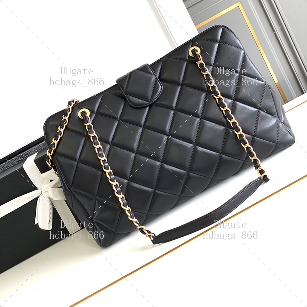 Maxi Bowling Bag 40CM Mirror Quality Designer Chain Bag Calfskin Leather Shopping Bag Luxury Shoulder Bag Designer Woman With Box 24C82